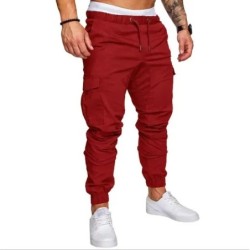 Férfi S Cargo Joggers Gym Pants Workout melegítőnadrág Férfi Trim