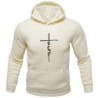 "Faith" Men's Casual Sports Hooded Crew Neck Oversized Fashion Letter Print Sweatshirt Fleece Hoodie Men's Clothing Fashion