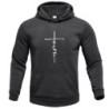 "Faith" Men's Casual Sports Hooded Crew Neck Oversized Fashion Letter Print Sweatshirt Fleece Hoodie Men's Clothing Fashion