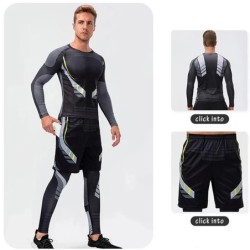 Férfi Futó Leggings Sportruházat Quick Dry Gym Fitness Harisnya Edzés Edzés Kocogás Sport Nadrág Kompressziós Sport nadrág