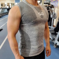 Férfi Quick Dry sportpóló Fitness Tight rövid ujjú férfi edzőtermi kompressziós póló testépítő póló