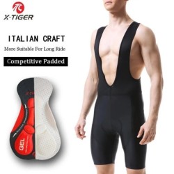 X-TIGER Kerékpáros előke Rövidnadrág Biciklinadrág Triathlon 5D Gél Párnázott Pro Lycra Kerékpáros rövidnadrág Légáteresztő férf