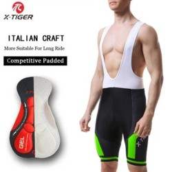 X-TIGER Kerékpáros előke Rövidnadrág Biciklinadrág Triathlon 5D Gél Párnázott Pro Lycra Kerékpáros rövidnadrág Légáteresztő férf