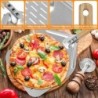 12 hüvelykes pizzalapát fém tapadásmentes pizzahéj fa fogantyúval, tortaemelő átadó tálca házi pizzakenyér sütéshez