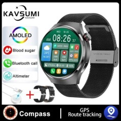 GT4 PRO Smart Watch Férfi karóra 4 Pro AMOLED HD képernyő Bluetooth hívás GPS NFC Pulzusszám BloodSugar SmartWatch 2024Új Androi