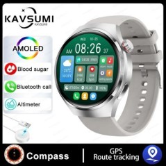 GT4 PRO Smart Watch Férfi karóra 4 Pro AMOLED HD képernyő Bluetooth hívás GPS NFC Pulzusszám BloodSugar SmartWatch 2024Új Androi