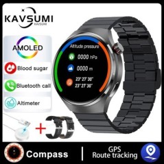 GT4 PRO Smart Watch Férfi karóra 4 Pro AMOLED HD képernyő Bluetooth hívás GPS NFC Pulzusszám BloodSugar SmartWatch 2024Új Androi