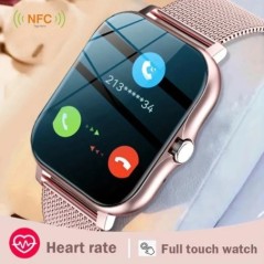 Xiaomi Samsung Huawei Android telefonhoz Színes képernyő Teljes érintés Egyéni tárcsás Smart Watch Női Bluetooth hívás SmartWatc