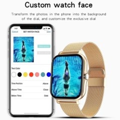 Xiaomi Samsung Huawei Android telefonhoz Színes képernyő Teljes érintés Egyéni tárcsás Smart Watch Női Bluetooth hívás SmartWatc