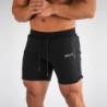 Férfi cipzáras zsebes melegítőnadrág Fitness Gyms Shorts Férfi Nyári Futó Rövidnadrág Férfi Jogger hálós Workout Beach Sport röv