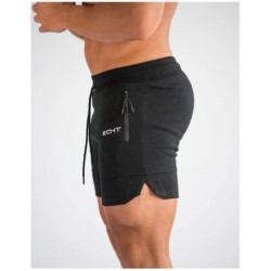 Férfi cipzáras zsebes melegítőnadrág Fitness Gyms Shorts Férfi Nyári Futó Rövidnadrág Férfi Jogger hálós Workout Beach Sport röv