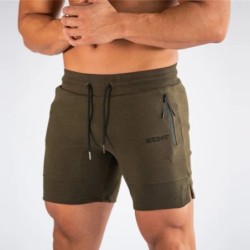 Férfi cipzáras zsebes melegítőnadrág Fitness Gyms Shorts Férfi Nyári Futó Rövidnadrág Férfi Jogger hálós Workout Beach Sport röv