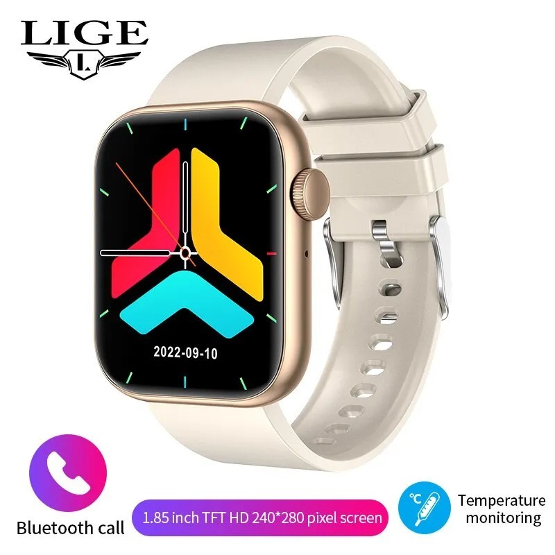 LIGE okosóra nőknek teljes érintőképernyős Bluetooth Call Vízálló órák Sport Fitness Tracker Okosóra Lady Reloj Mujer