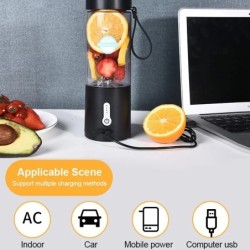 530ml Erőteljes hordozható turmixgép turmixokhoz, turmixokhoz USB újratölthető konyhai robotgép Gyümölcsmixer gép Mini Juicer tu