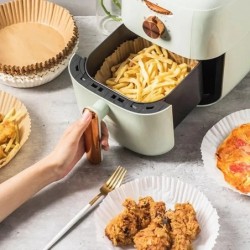 Air Fryer Papírbetétek Tapadásmentes, eldobható betétek Sütőpapír Air Fryerhez Olajálló pergamen sütéshez Sütés Mikrohullámú