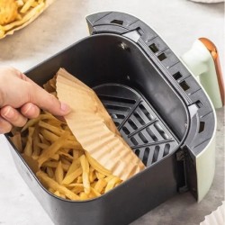 Air Fryer Papírbetétek Tapadásmentes, eldobható betétek Sütőpapír Air Fryerhez Olajálló pergamen sütéshez Sütés Mikrohullámú