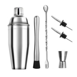 6/7/10db Rozsdamentes acél koktél shaker Bartending Tools Bartender Kit Martini Sharker italkeverő készlet tárolótáskával