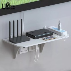 Router Lebegő polc akasztós állvány Multi Tap Outlet Wifi TV Set Top Box Board Rejtett konzol Tároló Szervező Fali tartó