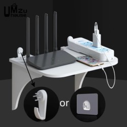 Router Lebegő polc akasztós állvány Multi Tap Outlet Wifi TV Set Top Box Board Rejtett konzol Tároló Szervező Fali tartó