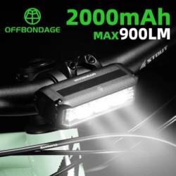 OFFBONDAGE kerékpáros lámpa első 900 lumen kerékpáros lámpa 2000 mAh vízálló zseblámpa USB töltő MTB országúti kerékpáros lámpa