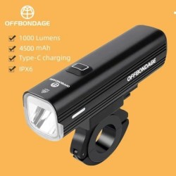 OFFBONDAGE Kerékpárlámpa 1000 Lumen kerékpáros fényszóró Power Bank zseblámpa Kormány USB töltés MTB Road Highlight