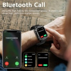 MELANDA 1.85 kültéri katonai okosóra férfi Bluetooth hívó okosóra Androidhoz IOS IP68 vízálló sport fitnesz órák