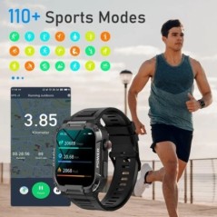 MELANDA 1.85 kültéri katonai okosóra férfi Bluetooth hívó okosóra Androidhoz IOS IP68 vízálló sport fitnesz órák