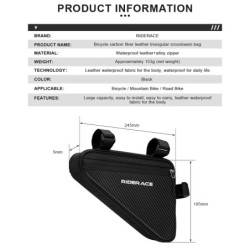 RIDERACE vízálló kerékpáros csőtáskák 3 literes MTB országúti kerékpár háromszög táska kerékpárváz első táskák javítószerszámok 
