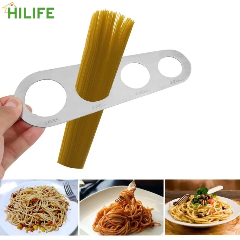 HILIFE konyhai kiegészítők rozsdamentes acél tészta tészta mérő 1 db 4 lyukú spagetti mérő