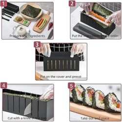 Sushikészítő készlet Japán rizsgolyós torta tekercsforma barkácsolás otthoni sushikészítő eszköz Többfunkciós műanyag konyhai su