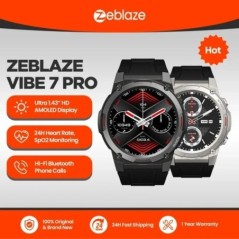 Zeblaze VIBE 7 PRO hanghívásos intelligens óra 1,43 hüvelykes AMOLED kijelzős Hi-Fi telefonhívásokhoz katonai fokozatú strapabír