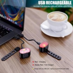 Kerékpározás Hátsó lámpa Fényszóró Kerékpár lámpák Kerékpár biztonsági figyelmeztető lámpa LED USB Újratölthető Vízálló