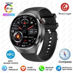 Huawei Xiaomi NFC Smart Watch Férfi karóra 4 Pro AMOLED HD képernyő Pulzus Bluetooth hívás IP68 Vízálló SmartWatch 2023 Új