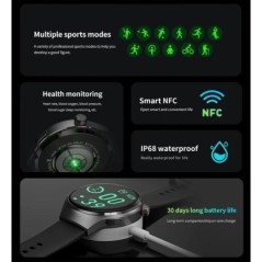 Huawei Xiaomi NFC Smart Watch Férfi karóra 4 Pro AMOLED HD képernyő Pulzus Bluetooth hívás IP68 Vízálló SmartWatch 2023 Új