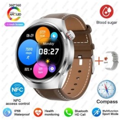 Huawei Xiaomi NFC Smart Watch Férfi karóra 4 Pro AMOLED HD képernyő Pulzus Bluetooth hívás IP68 Vízálló SmartWatch 2023 Új