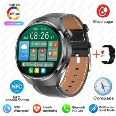 Huawei Xiaomi NFC Smart Watch Férfi karóra 4 Pro AMOLED HD képernyő Pulzus Bluetooth hívás IP68 Vízálló SmartWatch 2023 Új