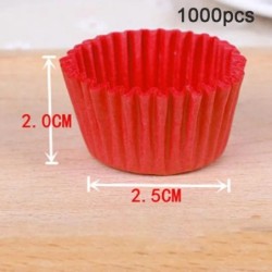 1000 db Mini méretű csokoládé papír bélések Sütő muffin torta csészék formák Cupcake tokok egyszínű party tálca forma