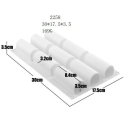 9 üreges szilikon forma 3D pálcika félhengeres hosszú csík formájú csokoládé szarvasgomba hab torta desszert forma barkácsolás s