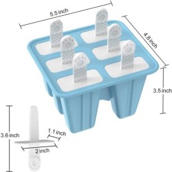 Popsic formák 6 darab szilikon jégpofa formák BPA mentes popsiforma újrafelhasználható könnyen kioldható jégpofa gyártás