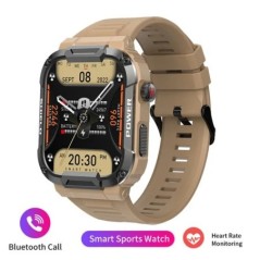 Masszív katonai okosóra férfi Android IOS Ftiness órákhoz, Ip68 vízálló 1,85 hüvelykes AI Voice Bluetooth Call Smartwatch 2023