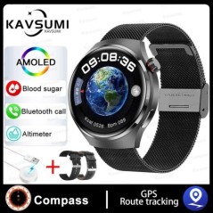 Új GPS Smart Watch Férfi karórák GT4 Pro 360*360 HD képernyő Pulzus Bluetooth hívás NFC IP68Vízálló vércukor okosóra