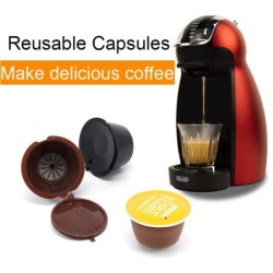 10 DB újratölthető kapszula Nescafe DOLCE GUSTO kávékapszulákhoz, újrafelhasználható szűrő kanálkefével Kávéhüvely kiváló minősé