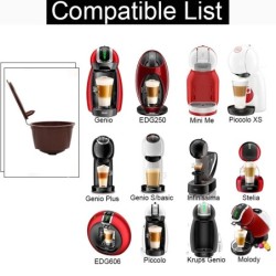 10 DB újratölthető kapszula Nescafe DOLCE GUSTO kávékapszulákhoz, újrafelhasználható szűrő kanálkefével Kávéhüvely kiváló minősé