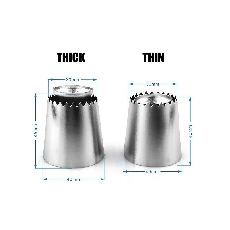 1/2 db rozsdamentes acél Romeo virágszájú tészta fúvókák cukrászsüteményekhez, péksüteményekhez és péksüteményekhez tartozékok t