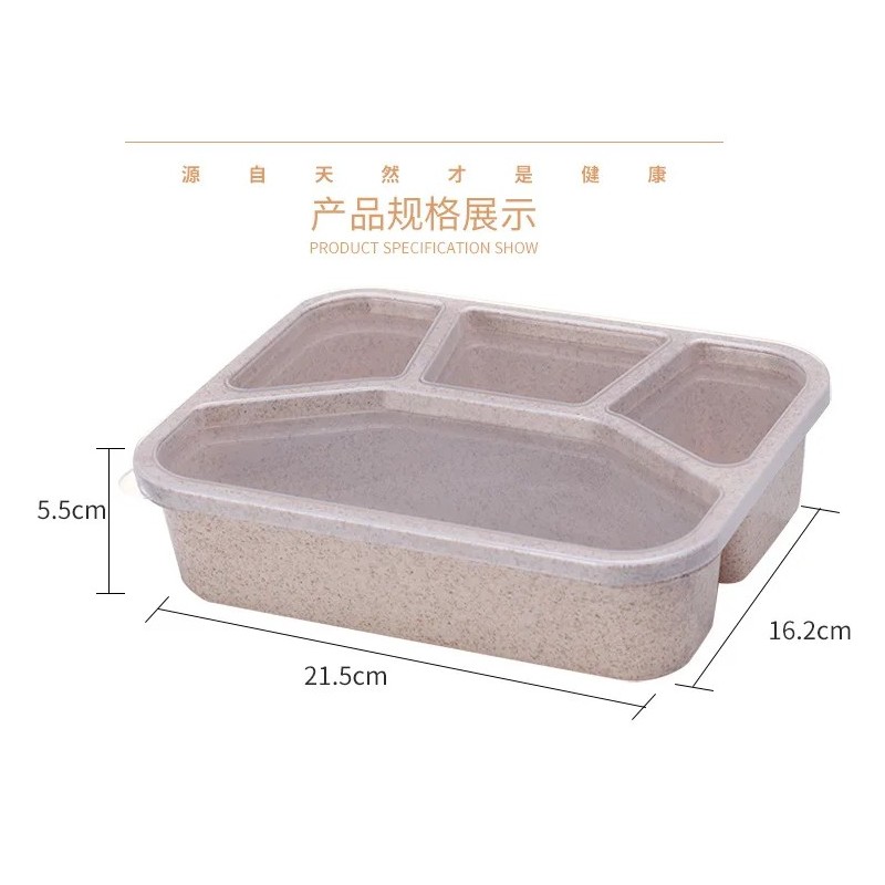 Bento Lunch Box 4 rekeszes étkezés előkészítő konténerek Ebéddoboz gyerekeknek Tartós BPA-mentes, újrafelhasználható élelmiszert