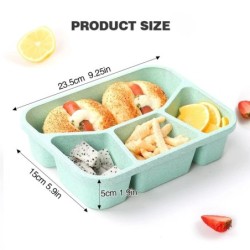 Bento Lunch Box 4 rekeszes étkezés előkészítő konténerek Ebéddoboz gyerekeknek Tartós BPA-mentes, újrafelhasználható élelmiszert