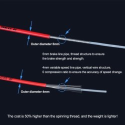 TRLREQ 2m/2.5m huzal kerékpáros váltókhoz Váltó fékkábelek Váltókábel 4mm/5mm MTB országúti kerékpár váltó fékkábel vezeték