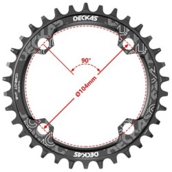 Deckas 104BCD Kerek Keskeny Széles Láncgyűrű MTB Mountain bike kerékpár 104BCD 32T 34T 36T 38T hajtókar Foglemez Alkatrészek 104