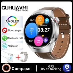 Android ios-hoz NFC Smart Watch Férfi Watch 4 Pro AMOLED HD képernyő Pulzusszám Bluetooth hívás IP68 Vízálló SmartWatch 2023 Új