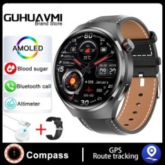 Android ios-hoz NFC Smart Watch Férfi Watch 4 Pro AMOLED HD képernyő Pulzusszám Bluetooth hívás IP68 Vízálló SmartWatch 2023 Új